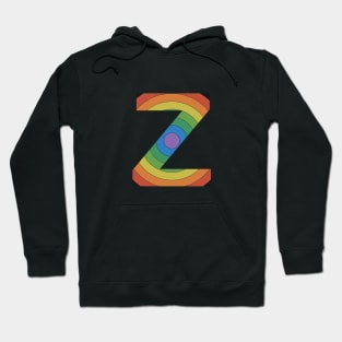 Retro Rainbow 'Z' Sticker Hoodie